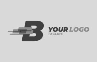 letter B initial monochrome pixel digital vector logo design