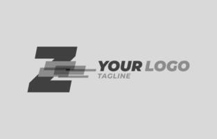 letter Z initial monochrome pixel digital vector logo design