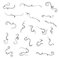 set of basic fancy twirl vector element design collection