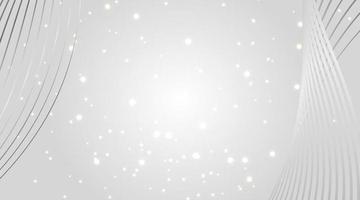 Vector light luxury background. White and shiny silver decor elements. Wavy glowing design. Abstract sparkling backdrop