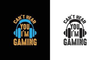 Gaming Quote T shirt design, typography vector