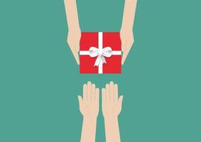 Hands holding gift or present box vector