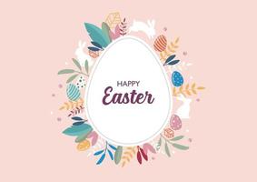 Happy Easter greeting invitation card vector