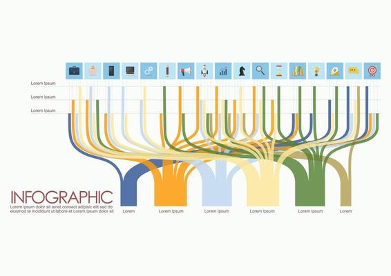 Branch tree bar infographic template