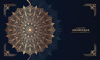 Luxury mandala background with golden arabesque pattern, decorative ornamental mandala for invitation card, book cover, poster, print vector