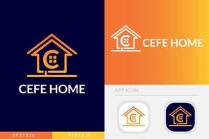 C letra - real inmuebles y arquitectura marca identidad logo plantillas vector