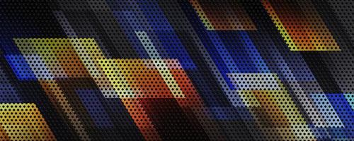 3D yellow blue techno abstract background overlap layer on dark space with lines decoration. Modern graphic design element perforated style for banner, flyer, card, brochure cover, or landing page vector