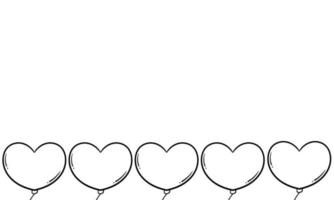 heart shaped balloon hand drawn background vector