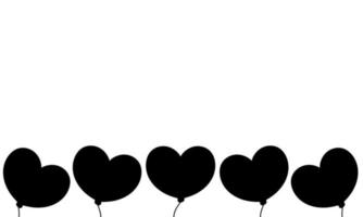 heart shaped black balloon background vector