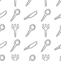 cutlery hand drawn seamless pattern vector