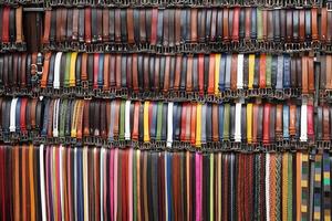 leather belts in italian market for sale photo