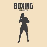 Boxing player silhouette Vector Stock Illustration 04