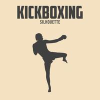 kickboxing jugador silueta vector valores ilustración 05