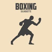 Boxing player silhouette Vector Stock Illustration 02