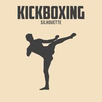 kickboxing jugador silueta vector valores ilustración 03