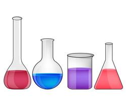 químico aparato cubilete cónico matraz para química laboratorio experimentos en colegio vector