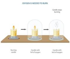 oxígeno es necesario para ardiente un vela vector ilustración