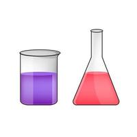 Chemical apparatus for chemistry lab experiments in school vector