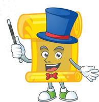 Chinese gold scroll cartoon character style vector