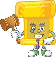 Chinese gold scroll cartoon character style vector