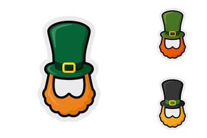 Note sticker set with Leprechaun Hat and Beard vector