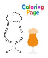 colorante página con cerveza para niños vector