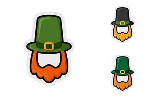 Note sticker set with Leprechaun Hat and Beard vector