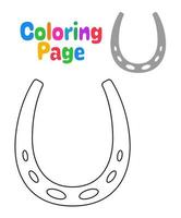 Coloring page with Horseshoe for kids vector