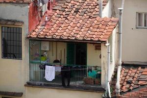 florence italy old houses roofs detail photo