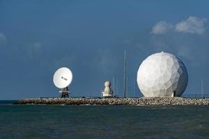 sphere radar on blue sky photo