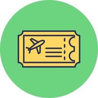 icono de vector de billete de avión