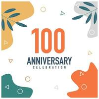 100th anniversary celebration vector colorful design on white background abstract illustration