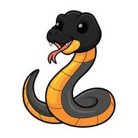 Cute northern ringneck snake cartoon vector