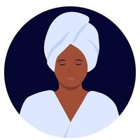 a woman after taking a shower vector