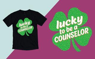 Lucky To Be A Counselor T shirt, St. Patrick's Day T shirt vector