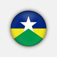 Rondonia Flag, state of Brazil. Vector Illustration.