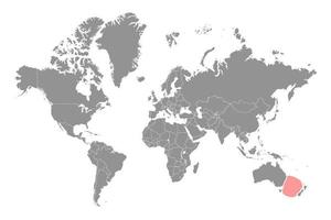 Tasman mar en el mundo mapa. vector ilustración.