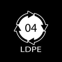 LDPE 04 recycling code symbol. Plastic recycling vector low density polyethylene sign.