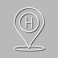 icono de vector de ubicación de hotel