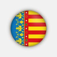 Valencian Community flag, autonomous community of Spain. Vector illustration.