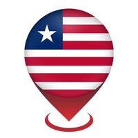 Map pointer with contry Liberia. Liberia flag. Vector illustration.