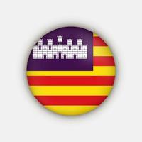 Balearic Islands flag, autonomous community of Spain. Vector illustration.
