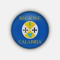Calabria Flag. Region of Italy. Vector illustration.