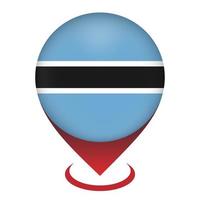 Map pointer with contry Botswana. Botswana  flag. Vector illustration.