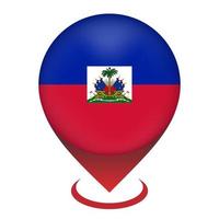 puntero del mapa con país haití. bandera de Haití. ilustración vectorial vector