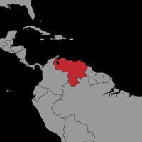 pin mapa con bandera de venezuela en el mapa mundial. ilustración vectorial vector