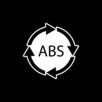 Plastic recycle symbol ABS 9 vector icon. Plastic recycling code ABS.