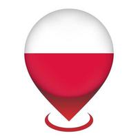 Map pointer with contry Poland. Poland flag. Vector illustration.