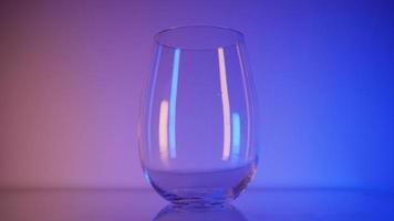 Water in a glass neon light photo