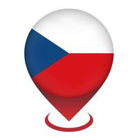 Map pointer with contry Czech Republic. Czech Republic flag. Vector illustration.